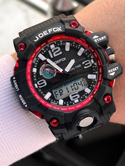 Digital Ve Analog 2 Yıl Garantili Kronmetre+Takvim+Alarm+Aydınlatma Erkek Kol Saati JOE.BK16