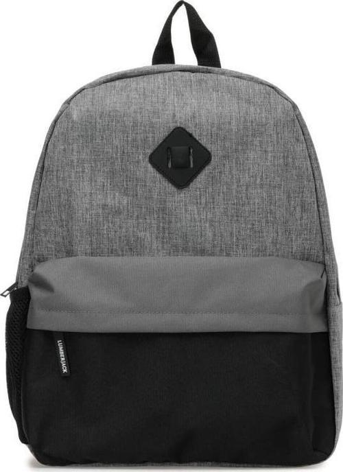 Lumberjack Okul Sırt Çantası (Laptop Bölmeli) Gri- Siyah 1153