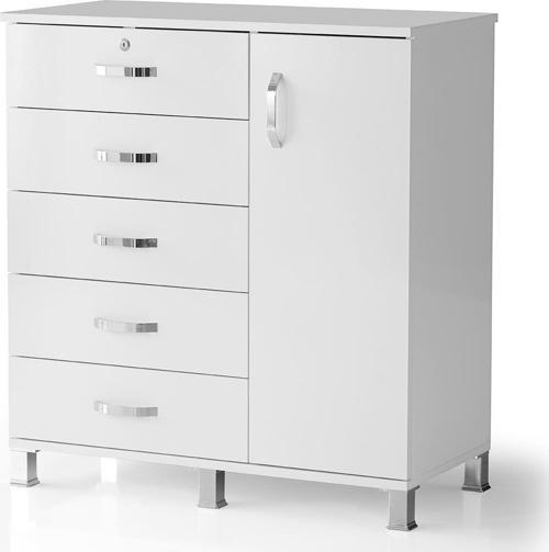 Ahşap Dolablı 5 Çekmeceli Şifonyer 90*95*45 KURULUM GEREKTİRMEZ
