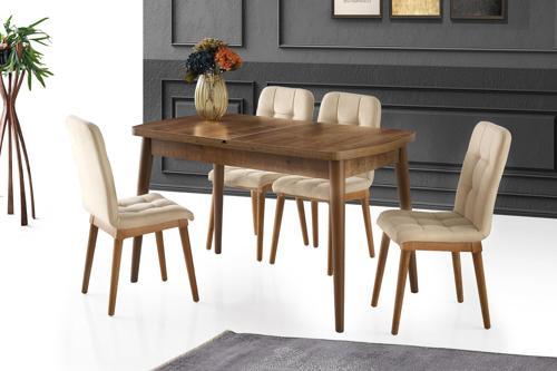 Kelebek Açılır Mdf Mutfak Masa Sandalye Takımı 75x130cm