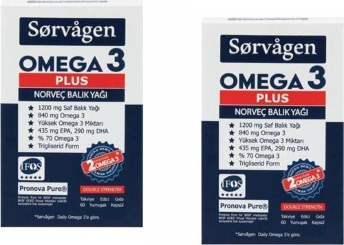 Omega 3 Plus Norveç Balık Yağı 60 Kapsül x 2 Adet