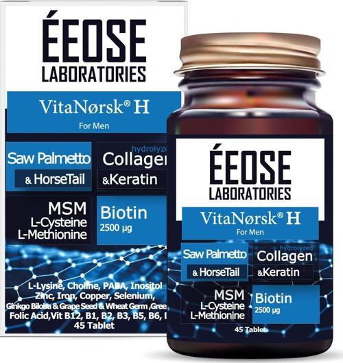 Vitanorsk H For Men Saw Palmetto& Kolajen, Keratin&msm&sistein&metiyonin&biotin