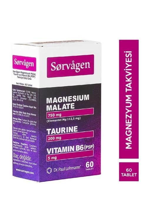Magnezyum Malat Taurin ve Vitamin B6 60 Tablet