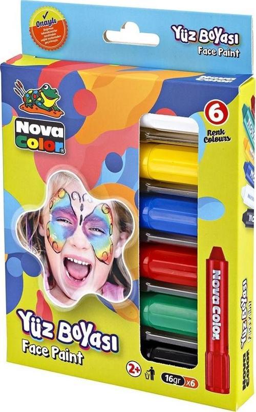 Yüz Boyası 6 Renk 1 Paket Face Paint Çevirmeli Yüz Boyası Canlı Renkler
