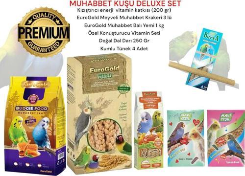 Muhabbet Kuşu Deluxe Premium Set – Tam Beslenme ve Konuşturucu Vitamin Paketi