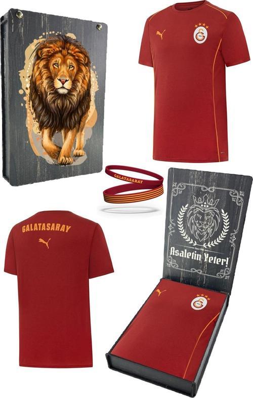 Orijinal Lisanslı 2024/25 Kırmızı Antrenman T-Shirt + Bileklik Set Hediyelik Ahşap Kutu