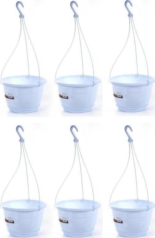 SO-SM03 Safir Makrome Askılı Balkon Saksı 6 lt Beyaz 6 Adet