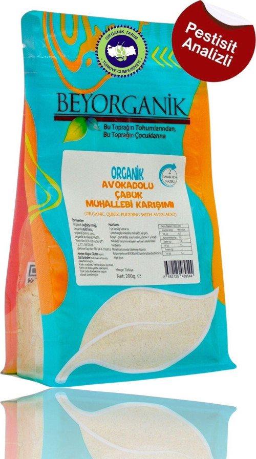 Organik Avokadolu Çabuk Muhallebi Karışımı 200Gr (Pestisit Ve Aflatoksin Analizli)
