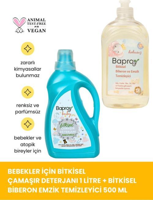 %100 Doğal Bebekler Için Bitkisel Çamaşır Deterjanı 1 Lt Bitkisel Biberon Emzik Temizleyici 500 Ml
