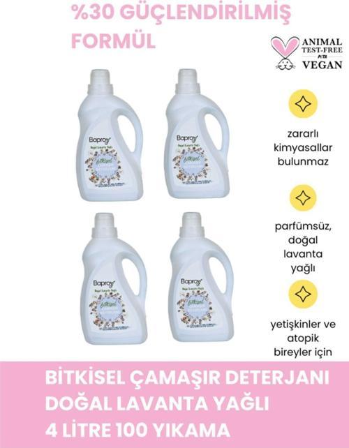 Bitkisel Çamaşır Detarjanı Doğal Lavanta Kokulu 4 Litre %30 Güçlendirilmiş Formül (100 Yıkama)