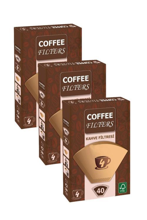 Caffeo Filters NO4 40 Adet Kahve Filtre Kağıdı x 3 Adet