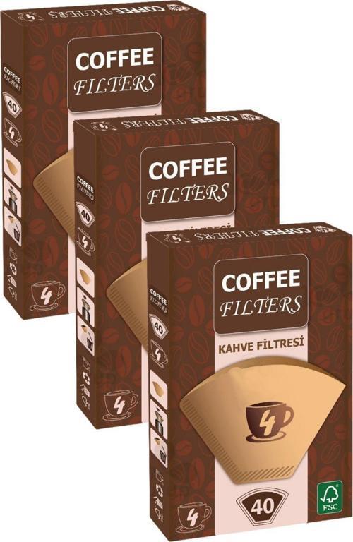 Caffeo Filters NO4 40 Adet Kahve Filtre Kağıdı x 3 Adet