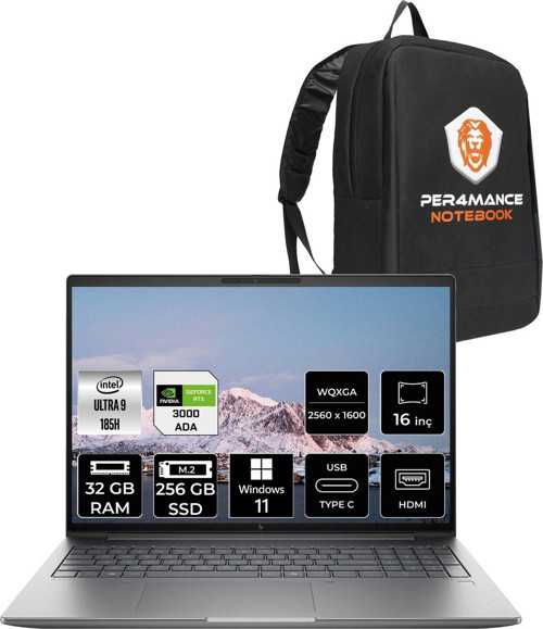 ThinkPad P16v G2 U9 185H 32GB 256GB SSD RTX3000ADA 16'' WUXGA W11P İş İstasyonu & PER4 ÇANTA