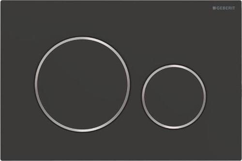 SIGMA20 Kumanda Paneli, Çift Basmalı, Mat Siyah/parlak/mat Siyah - Temizliği Kolay Kaplama - 115.882.14.1