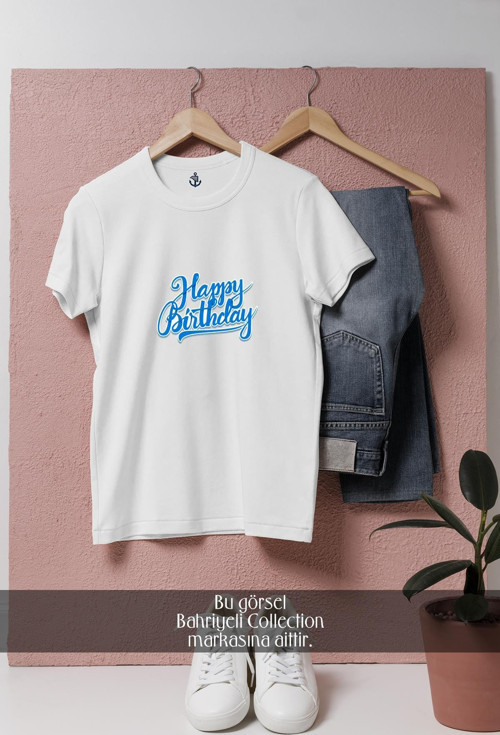 Oversize Happy Birthday Doğum Günü Tasarımlı Unisex T-Shirt