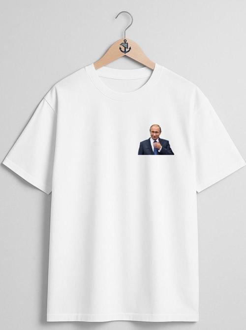 Oversize Vladimir Putin Cep Tasarımlı Unisex T-Shirt