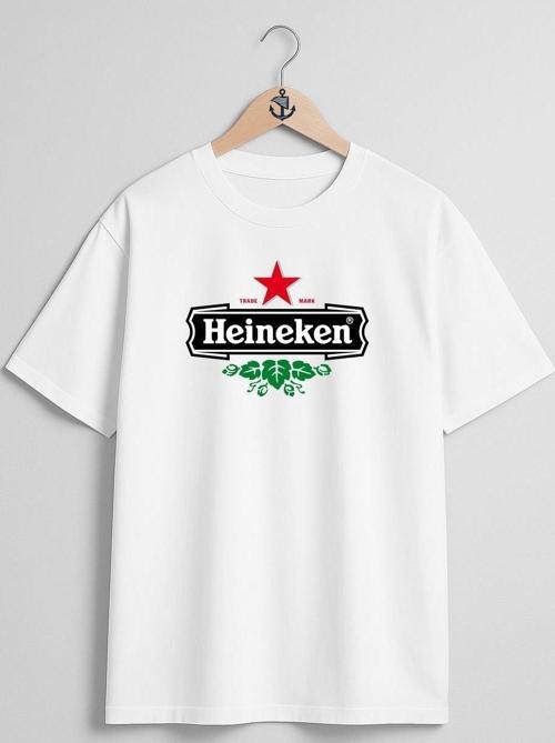 Oversize Heineken Logo, Heineken International Bee Göğüs Tasarımlı Unisex T-Shirt
