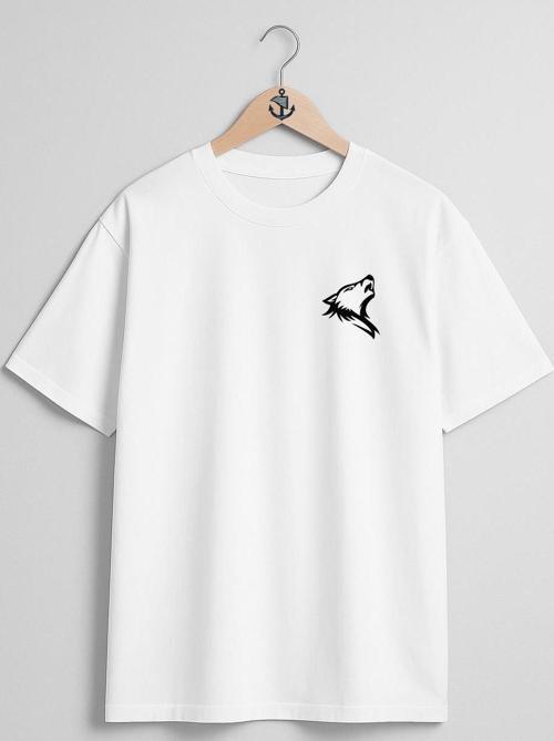 Oversize Kurt Wolf Cep ve Sırt Tasarımlı Unisex T-Shirt