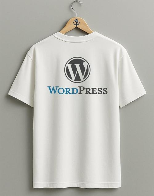 Oversize Wordpress Logo Blog Sırt Tasarımlı Unisex T-Shirt