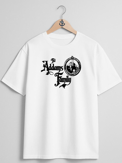 Oversize The Addams Family Wednesday Göğüs Tasarımlı Unisex T-Shirt