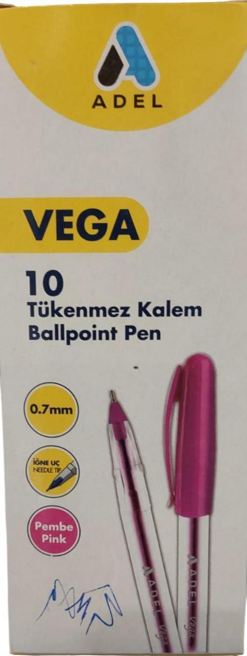 Tükenmez Kalem Vega Pembe 2210000012000 (10 Lu Paket)