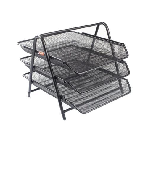 Evrak Rafı Metal Perfore 3 Katlı Set Siyah Bp403-95