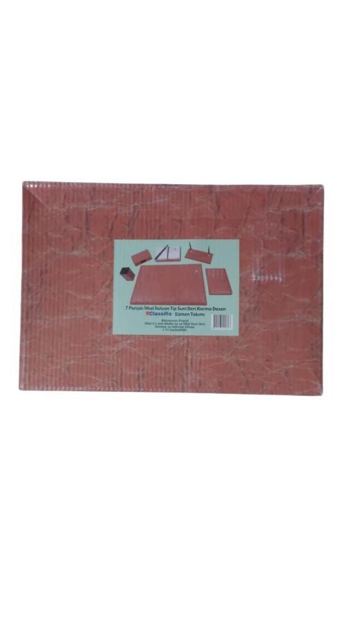 Sümen Takımı 7 Parça Karma Desen Bordo İtalyan CLX-124703-4