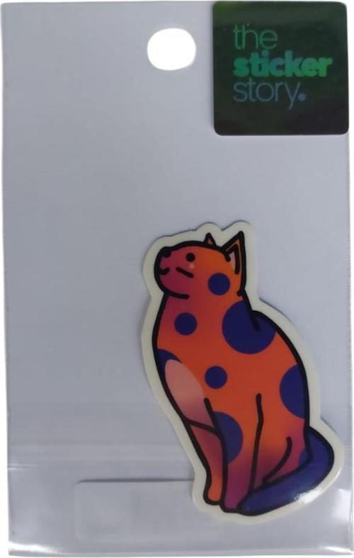 Yapışkanlı Sudan Etkilenmeyen Sticker The Sticker Story Kırmızı Kedi Tss0035 (1 Adet)