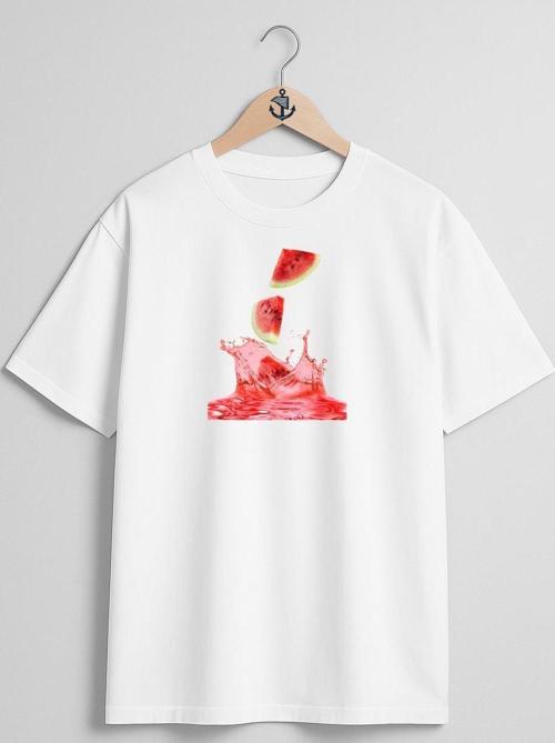 Oversize Karpuz Ferahlatıcı Göğüs Tasarımlı Unisex T-Shirt