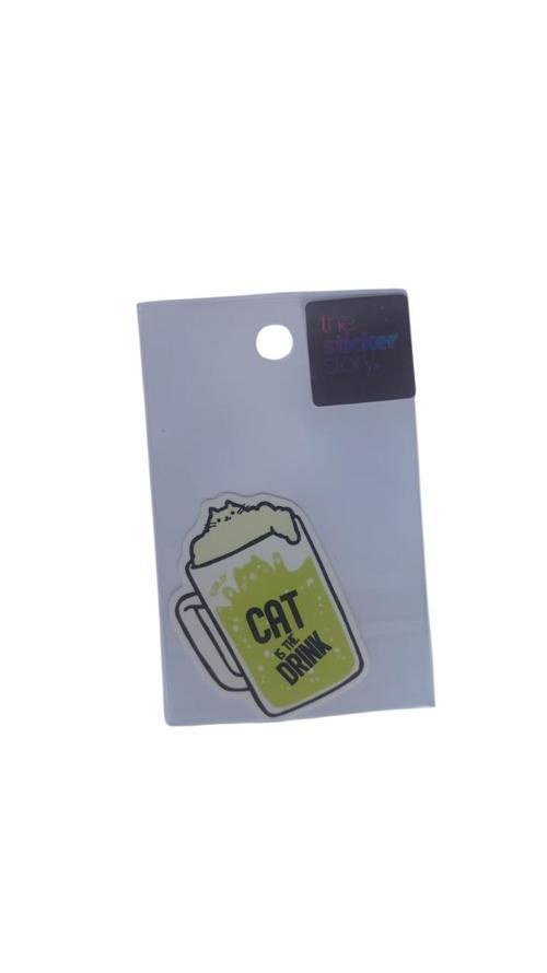Yapışkanlı Sudan Etkilenmeyen Sticker The Sticker Story Cat Drink Tss0084 (1 Adet)