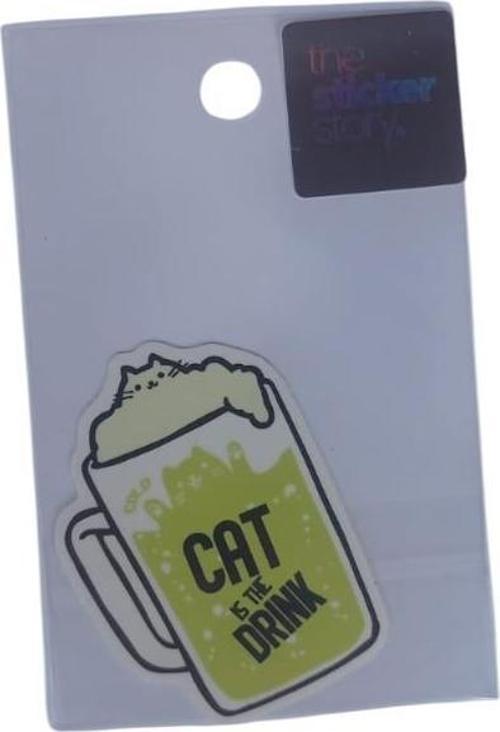 Yapışkanlı Sudan Etkilenmeyen Sticker The Sticker Story Cat Drink Tss0084 (1 Adet)