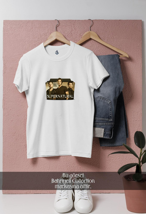 Oversize Supernatural Yabancı Dizi Tasarımlı Unisex T-Shirt
