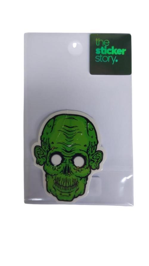 Yapışkanlı Sudan Etkilenmeyen Sticker The Sticker Story Yeşil Kurukafa Tss0041 (1 Adet)