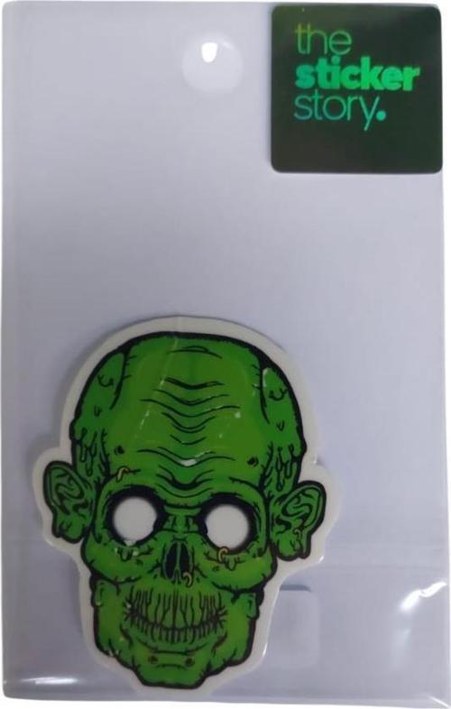Yapışkanlı Sudan Etkilenmeyen Sticker The Sticker Story Yeşil Kurukafa Tss0041 (1 Adet)