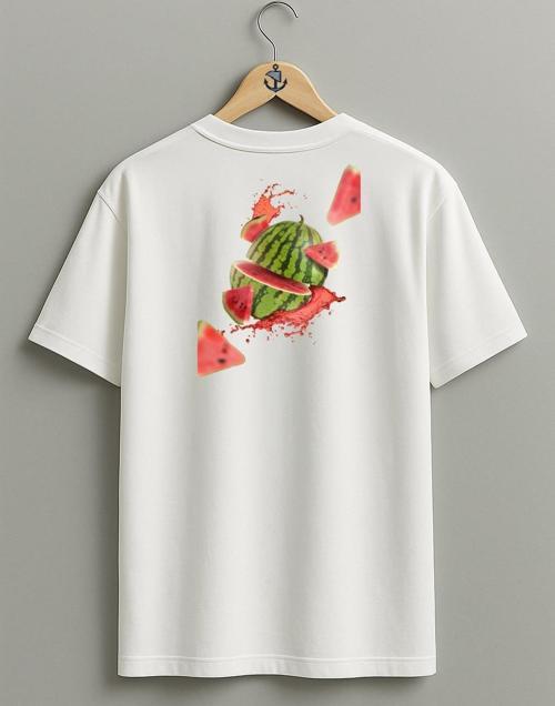 Oversize Yaz Meyvesi Karpuz Watermelon Sırt Tasarımlı Unisex T-Shirt