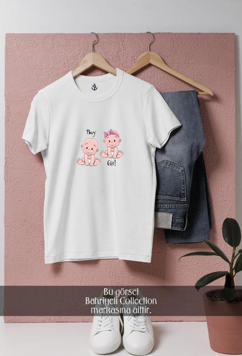 Oversize Baby Boy Baby Girl Cartoon İllustration  Tasarımlı Unisex T-Shirt