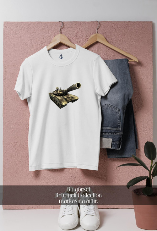 Oversize Battlefield2 Tank Tasarımlı Unisex T-Shirt