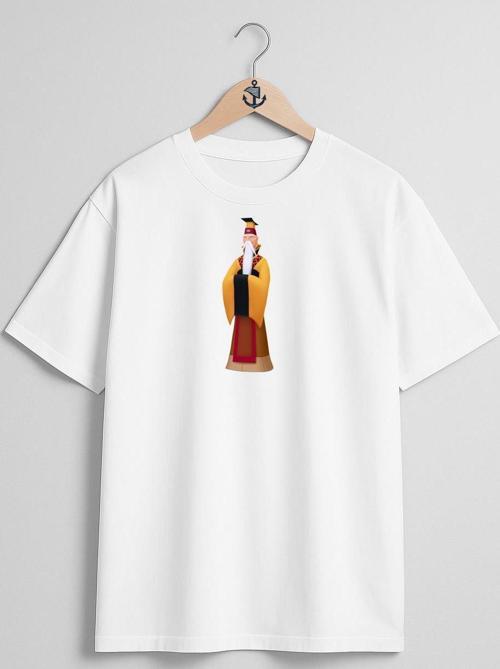 Oversize Çin İmparatoru Fa Mulan Chi-Fu Göğüs Tasarımlı Unisex T-Shirt