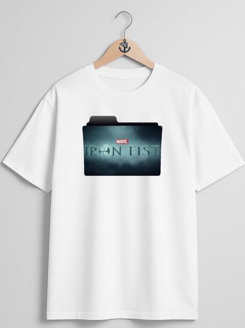 Oversize Iron Fist Göğüs Tasarımlı Unisex T-Shirt