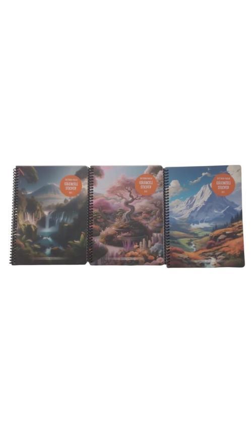 Not Defteri Karton Kapak Spiralli Nature 16,5X22,5Cm 80 Yaprak Kareli 387042-99 (Karışık Renk 1 Adet)