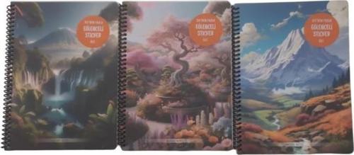 Not Defteri Karton Kapak Spiralli Nature 16,5X22,5Cm 80 Yaprak Kareli 387042-99 (Karışık Renk 1 Adet)