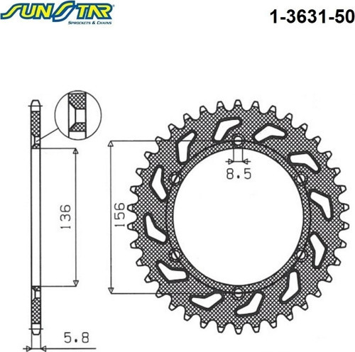 ARKA DİŞLİ HUSQVARNA TE 630cc DİŞLİ SAYISI : +8 2010