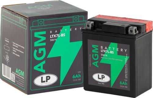 AGM AKÜ LTX7L-BS 6 A KG: 2,17 L:113 W:70 H:130 CCA: 100 YAMAHA YBR 250 250cc 2007-2011