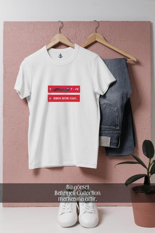 Oversize F-14 Remove Before Flight Savaş Uçağı  Tasarımlı Unisex T-Shirt