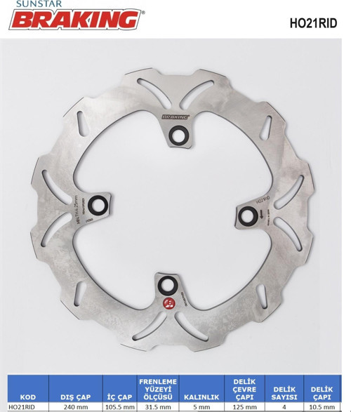 DALGALI FREN DİSKİ HONDA SILVER WING ABS 600cc ARKA 2001-2002-2010