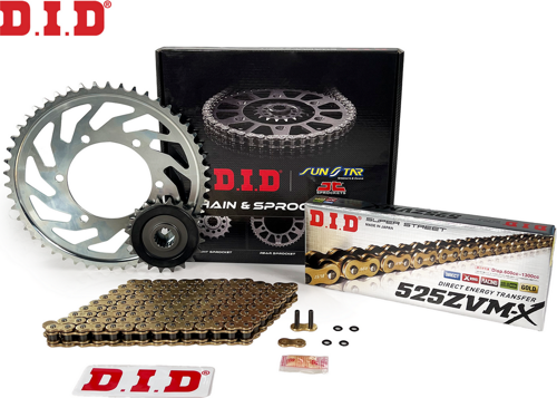 ZİNCİR DİŞLİ SETİ APRILIA RSV4 FACTORY 1100cc ZİNCİR: DID-525ZVM-X Gold-110 ÖN-ARKA DİŞLİ: JT 16T-41T 2019-2022