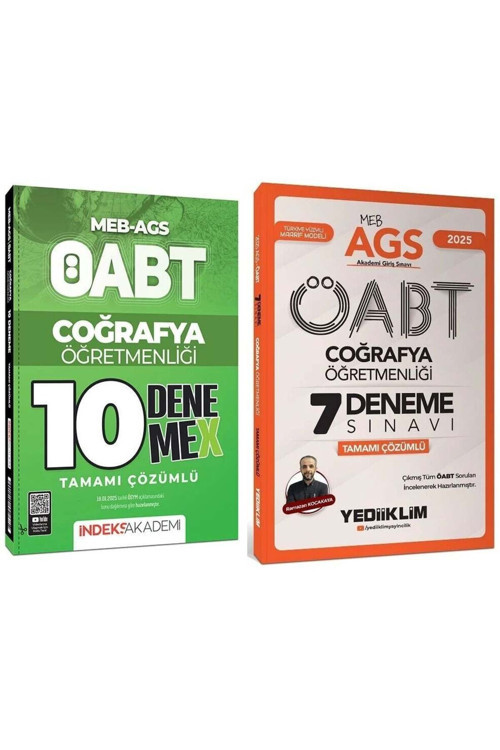 Yediiklim + İndeks 2025 ÖABT MEB-AGS Coğrafya Öğretmenliği 7+10 Deneme 2 li Set - Ramazan Kocakaya Y