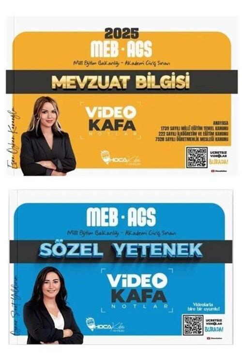 Hoca Kafası 2025 MEB-AGS Mevzuat Bilgisi + Sözel Yetenek Video Kafa Notlar 2 li Set - Esra Özkan Kar