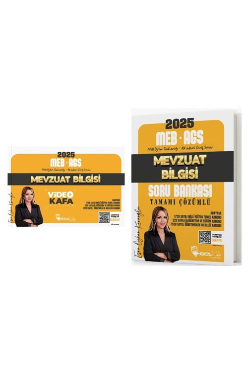 Hoca Kafası 2025 MEB-AGS Mevzuat Bilgisi Video Kafa Notlar + Soru Bankası 2 li Set - Esra Özkan Kara