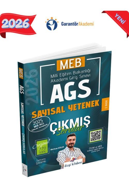 Dizgi Kitap 2026 Baskı MEB-AGS Sayısal Yetenek Çıkmış Sorular Çözümlü